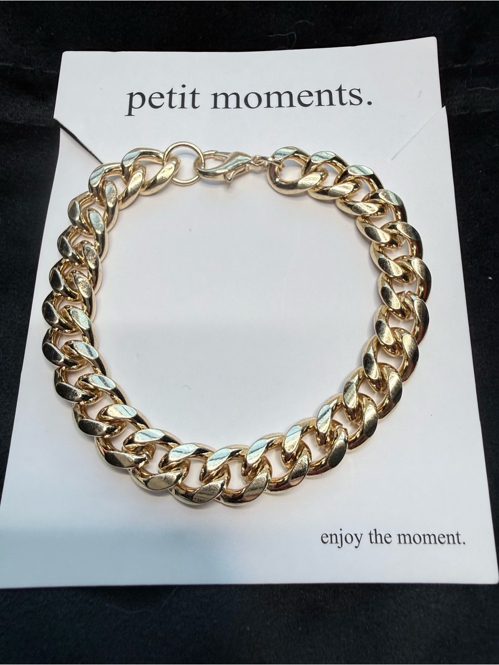 Petit Moments Chunky Thick Gold Curb Chain Bracelet
